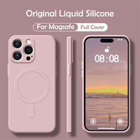 Magsafe Magnetic Wireless Charger Liquid Silicone Case for iPhone 14 13 12 series