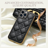 Luxury Quality Soft Leather Square Plaid Case for iPhone 13 series