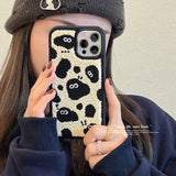 Fashion Cute Briquettes Plush Soft Silicone Case For iPhone 13 12 11 Series