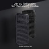 Carbon Fiber Slide Camera Protection Case for iPhone 14 13 series