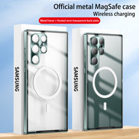 Magnetic Magsafe Metal Frame Frosted Case for Samsung Galaxy S22 S21 Ultra Plus