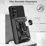 Armor Slide Camera Lens Case for Samsung Galaxy S22 Ultra Plus 5G