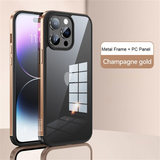 Shockproof Metal Frame Transparent PC Case For iPhone 14 13 series