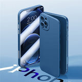 360 Full Protection Shockproof Tempered Glass Clear Case For iPhone 12 11 Series