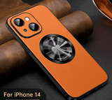 Magnetic Absorbent Business Texture Anti Drop Leather Case for iPhone 15 14 13 12 series