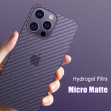 2PCs Carbon Fiber Texture Transparent Hydrogel Film for iPhone 14 13 12 series