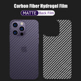 2PCs Carbon Fiber Texture Transparent Hydrogel Film for iPhone 14 13 12 series