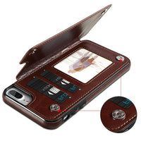 Leather Case For iPhone X 6 6s 7 8 Plus Multi Card Holder