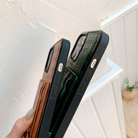 Luxury Card Slot Bracket Leather Case For iPhone 13 12 11 Series