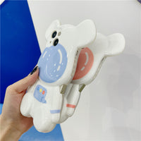 Cute Cartoon 3D Astronaut Bear Camera Protection Case for iPhone 13 12 11 Pro Max