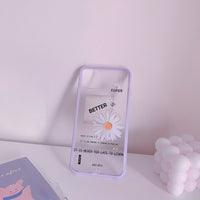 Cute Art Transparent GD Daisy Flower Purple Soft Silicone Case For iPhone 11 Series