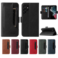 Leather Magnetic Wallet Card Flip Case for Samung S22 Ultra Plus