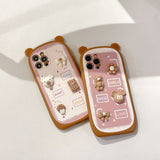 Love Cartoon Ear Bear Manual Stereo Phone Case iPhone 13 12 11 Series