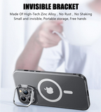 Luxury Magnetic Metal Lens Stand Matte Case for iPhone 13 12 Pro Max