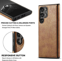 Car Line Stitching Leather Case for Samsung Galaxy S22 Ultra Plus