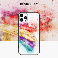 Shell Watercolor Pattern Painting Marble Case For iPhone 12 11 Series