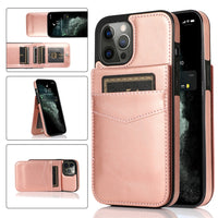 Luxury Leather Card Holder StanCase For iPhone 13 12 11 Series