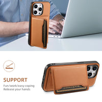 2-in-1 Magnetic Magsafe Card Holders Leather Wallet Case For iPhone 15 14 13 12 series