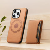 2-in-1 Magnetic Magsafe Card Holders Leather Wallet Case For iPhone 15 14 13 12 series