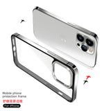 2-in-1 Metal Bumper Stainless Steel Armor Transparent Plastic Case For iPhone 15 series