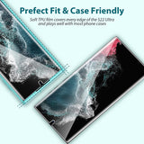 [3 Pack] 3D Curved Full Coverage Soft TPU Film Support Fingerprint Reader Screen Protector for Samsung Galaxy S23 Ultra Plus