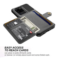 PU Leather Flip Wallet Cover with Photo Holder Hard Back Cover Case for Samsung Galaxy S20 Series