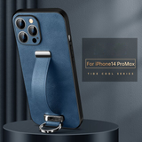 Luxury Leather Case with Portable Wristband Hand Strap Kickstand For iPhone 14 13 12 series