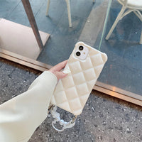 Pearl Crossbody Strap Diamond Soft Case for iPhone 14 13 12 series