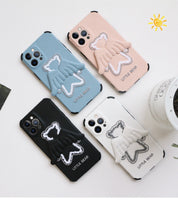 Angel Shockproof Embroidery Craft Bracket Case For iPhone 12 11 Series