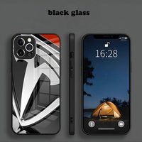 Super Electric Car Tempered Glass Case For iPhone 14 13 12 series