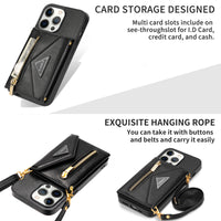 Cross Body Zipper Wallet Leather Case for iPhone 13 12 11 Pro Max Mini