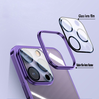 Luxury 360 Folding Stand Plating Full Lens Protector Clear Case For iPhone 14 13 12 series