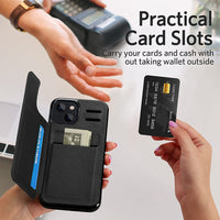 Double Magnetic PU Leather Kickstand Wallet Case for iPhone 13 series