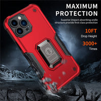 Armor Ring Holder Non Slip Bumper Magnetic Kickstand Shockproof Case For iPhone 13 12 11 series