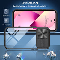 360 Full Body Front+Back Slide Camera Protection Transparent Case for iPhone 14 13 12 series