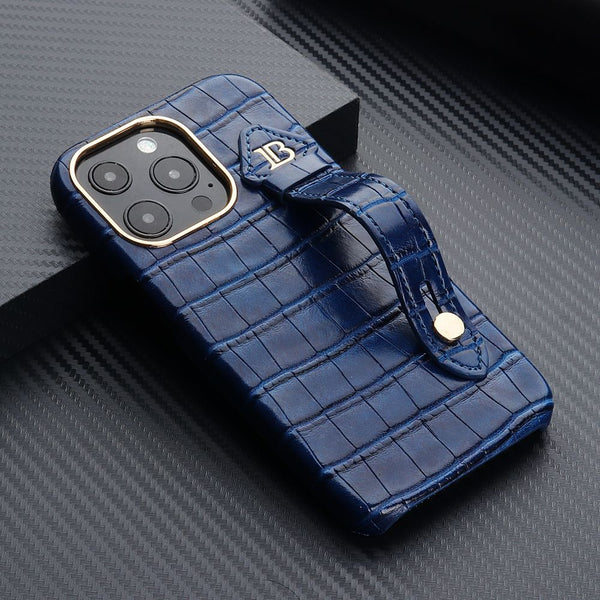 Luxury Leather Wrist Strap Stand Holder Case for iPhone 13 12 11 Pro Max Mini