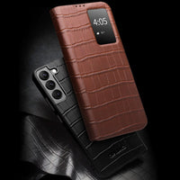 Leather Case with Smart View for Samsung Galaxy S22 series
