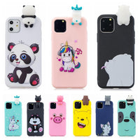 3D Kawaii Unicorn Panda Bear Silicon Shockproof Case for iPhone 11 Series