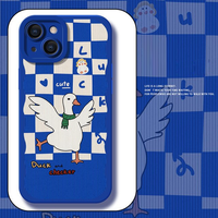 Cute Duck Color Square Block Pastel Case For iPhone 14 13 12 series