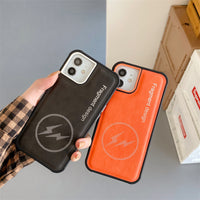 Fashion Minimalist Lightning Leather Case for iPhone 13 12 11 Pro Max