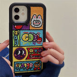New Embroidery Cute Cartoon Camera Lens Protector Case For IPhone 13 12 11 Series