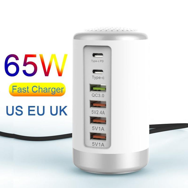 65W Fast Charger Type C Interface PD3.0 QC4.0 For iPhone Xiaomi Huawei Samsung