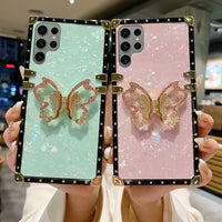 3D Bling Butterfly Holder Case For Samsung Galaxy S23 S22 S21 series