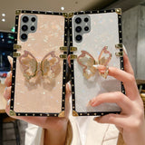 3D Bling Butterfly Holder Case For Samsung Galaxy S23 S22 S21 series