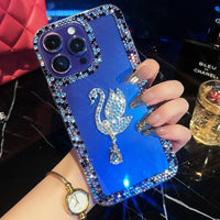 3D Bling Diamond Swan Glitter Crystal Case For iPhone 14 13 12 series