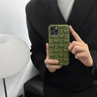 3D Cube Weave Pattern Silicone Case for iPhone 14 13 12 series