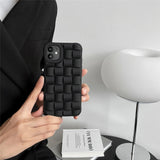 3D Cube Weave Pattern Silicone Case for iPhone 14 13 12 series