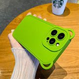 3D Cute Cartoon Bear Ears Silicone Case for iPhone 14 13 12 series