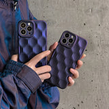 3D Honeycomb Pattern Laser Silicone Shockproof Case for iPhone 14 13 12 series