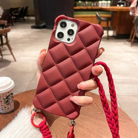 3D Luxury Diamond Crossbody Lanyard Shockproof Soft Silicone Case For iPhone 14 13 12 series